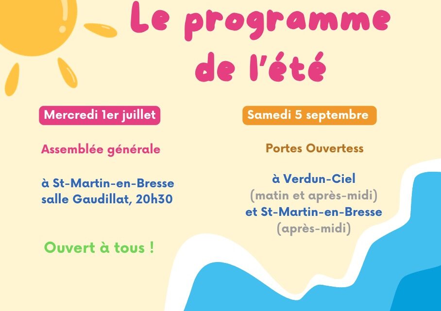 Le programme de l&rsquo;été ☀️