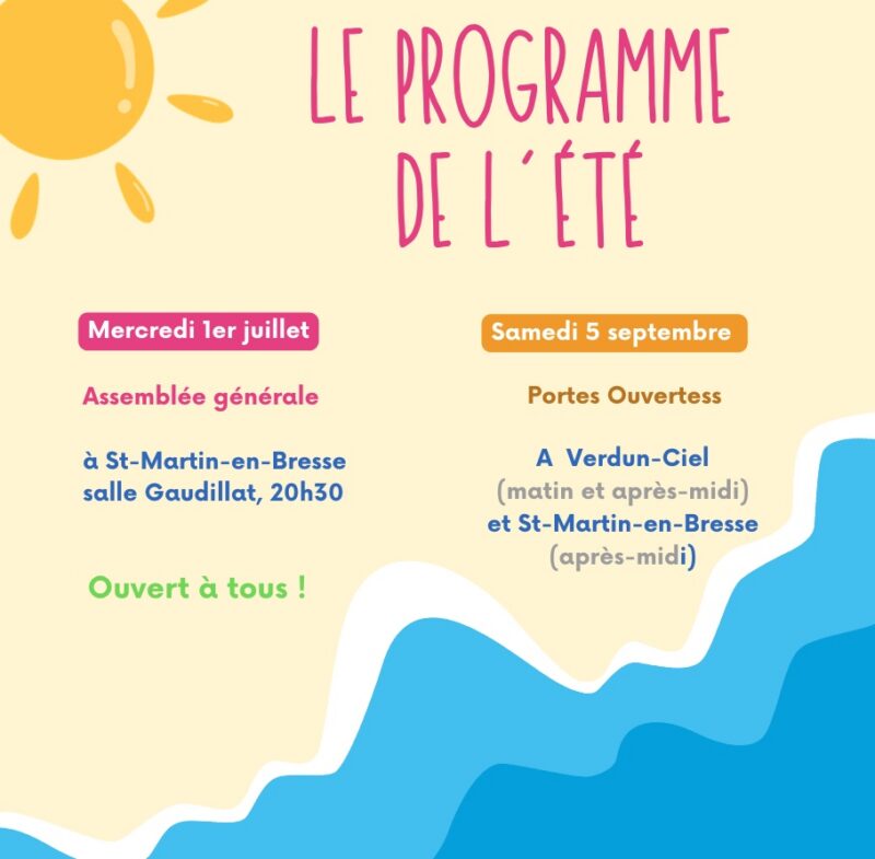 Dates 2 événements de l'été : AG et Portes Ouvertes